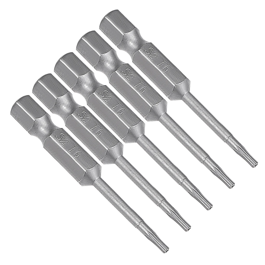 

uxcell 5 Pcs 1/4" Hex Shank T6 Magnetic Security Torx Screwdriver Bits 50mm Length