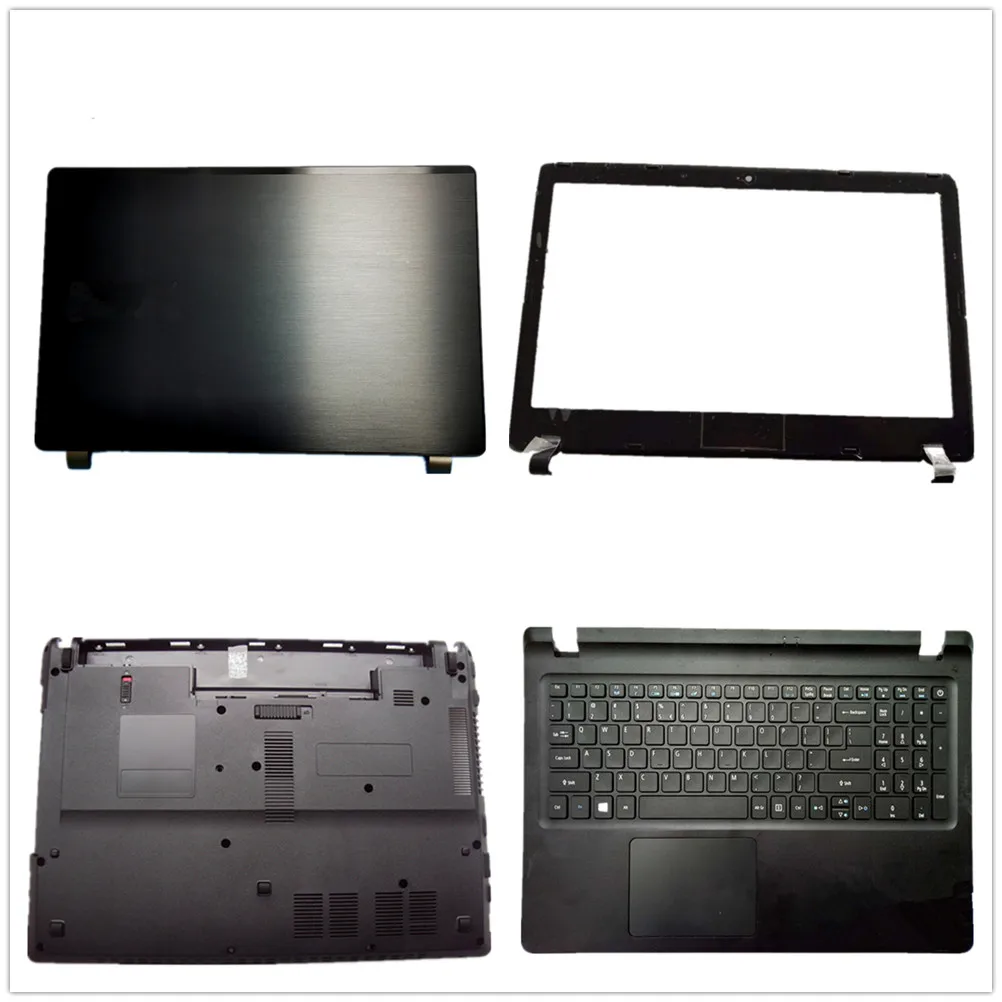 Laptop Keyboard LCD Top Back Cover Upper Case Shell Bottom Case For ACER For Aspire V5-573 G P PG Black US