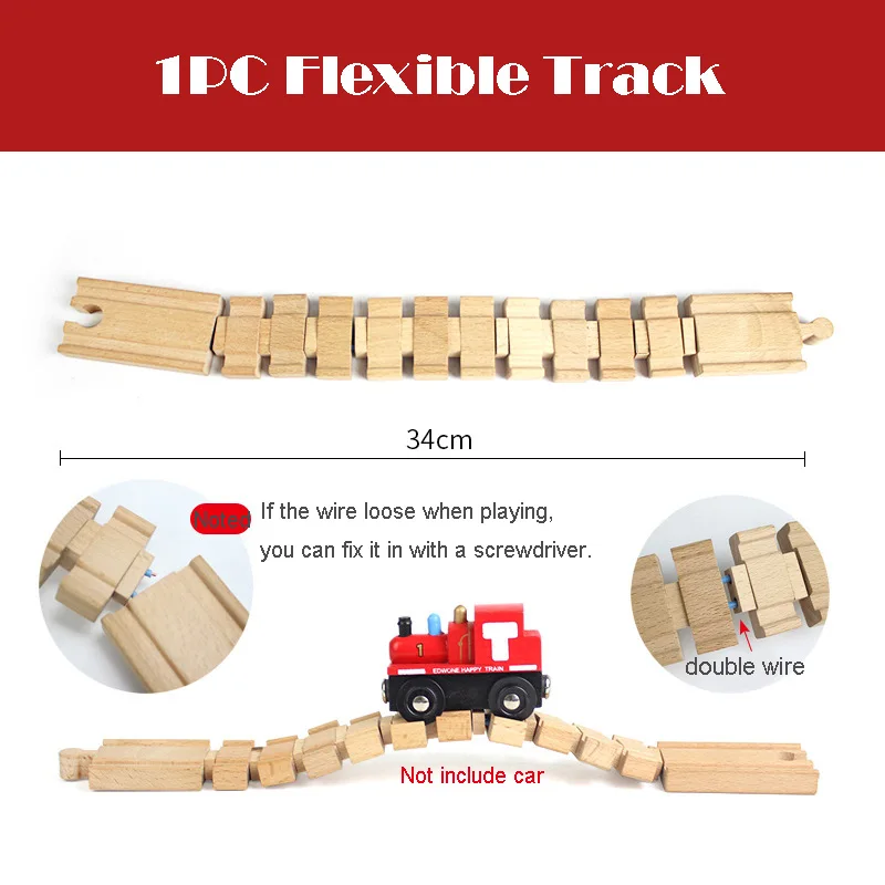 All Kinds Woode Train Track Accessories Beech Wooden Railway Tracks Parts Fit for All Brands Wood Tracks Train Toys for Kids