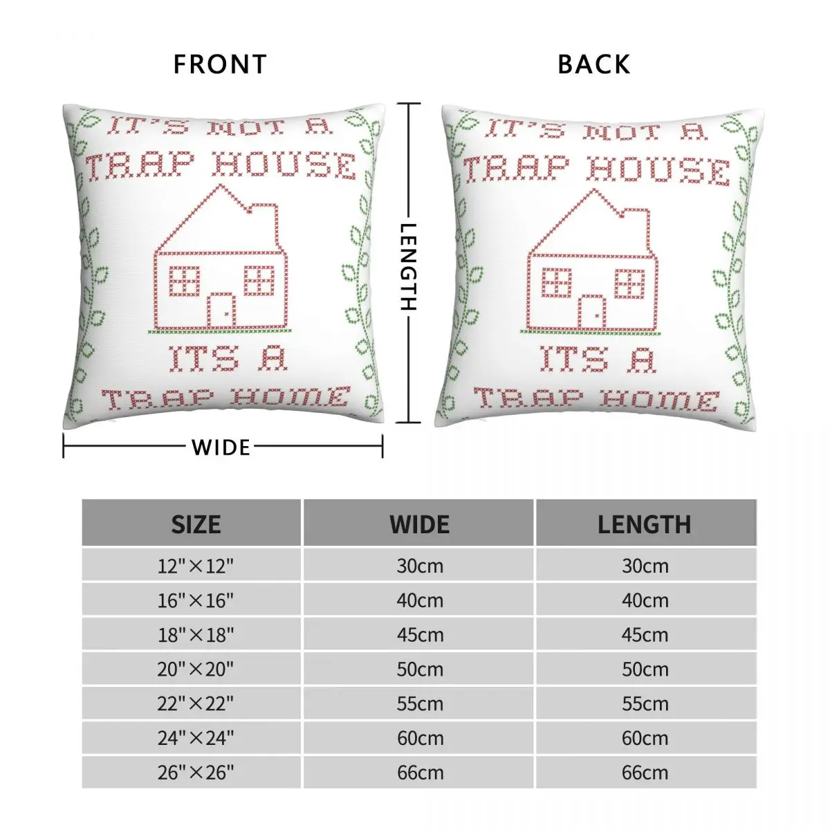 Its Not A Trap House Square Pillowcase Polyester Linen Velvet Printed Zip Decor Pillow Case Sofa Seater Cushion Cover