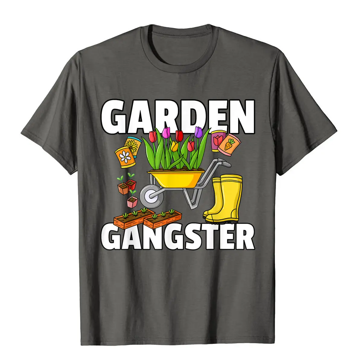 Garden Gangster Gardening Gift For Funny Gardener T-Shirt Family Men T Shirt Cotton Tops T Shirt Funny