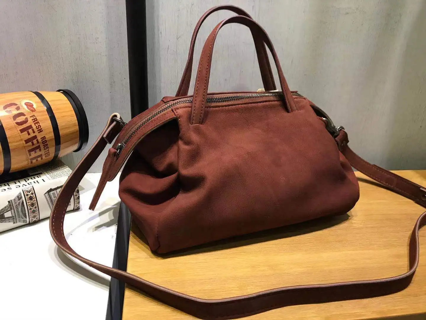 Vendange retro casual genuine leather women bag simple individuality handmade totes cross-body bag 2538