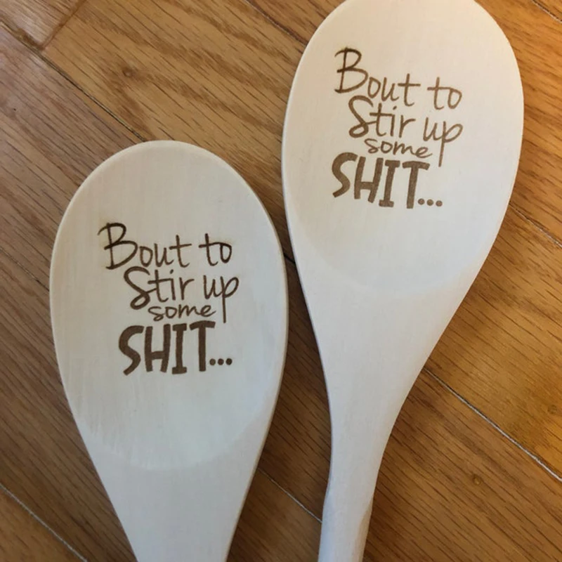 Personalized Funny Wooden Spoons, Bout to Stir Up Some Shit, Mother’s Day Gifts, Laser Engraved Wood Spoons, Gifts For Grandma