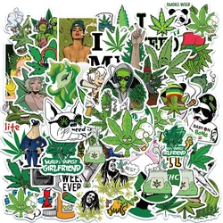 50/100PCS/108PCS adesivi per fumo di cannabis Laptop chitarra bagagli impermeabile estetica erbaccia Graffiti adesivi confezioni giocattolo per bambini