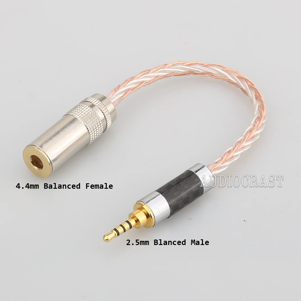 High Quality 3.5mm 3 Pole Headphone Plug to 2.5mm Balanced Female Aux Cable Hifi Audio Jack Cable