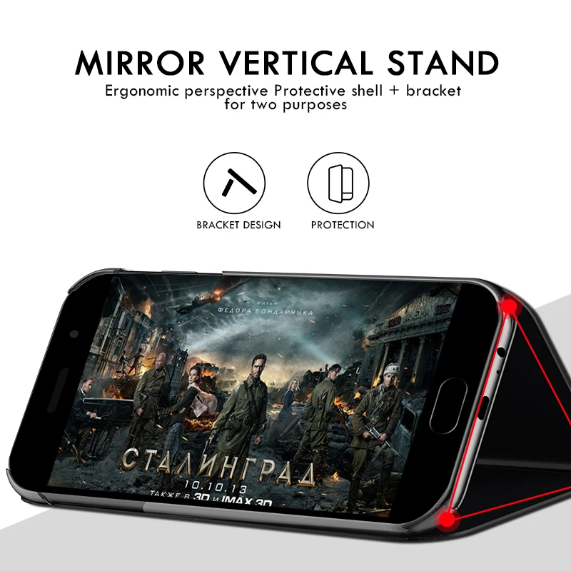 Mirror Flip Phone Case for Samsung Galaxy Note 10 Pro 9 8 S10 5G S9 S8 Plus S10E S7 Edge A80 A70 A50 A30 A10 A7 J4 J6 2018 Cover