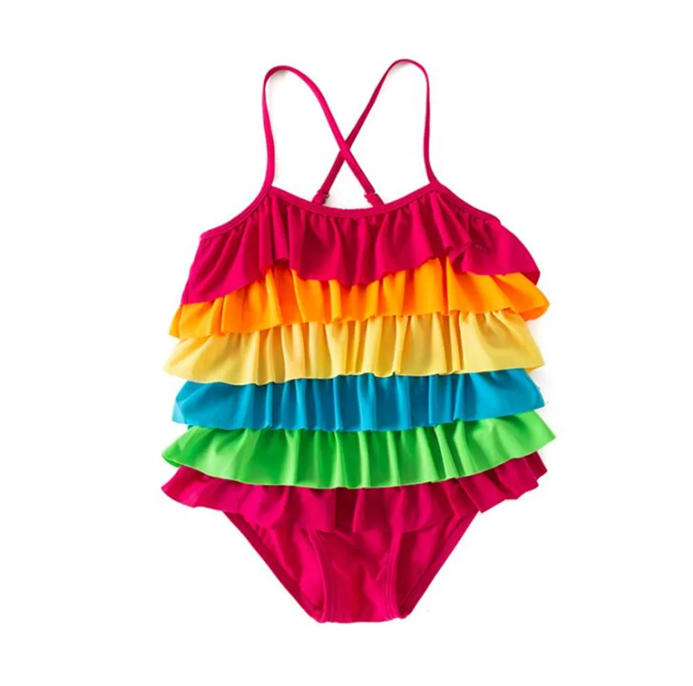 

Wishere Girls Swimsuit One Piece Swimwear 3-24Months Children's Beachwear Bathing Suit UV Protection Swimming Pool Sunsuit