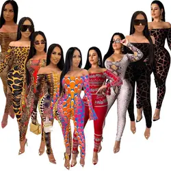 8 Colors S-XXL Big Size 2020 Fashion Slim Ladies Sexy sporswear Alligator skin jumpsuit yoga suit women's Pants