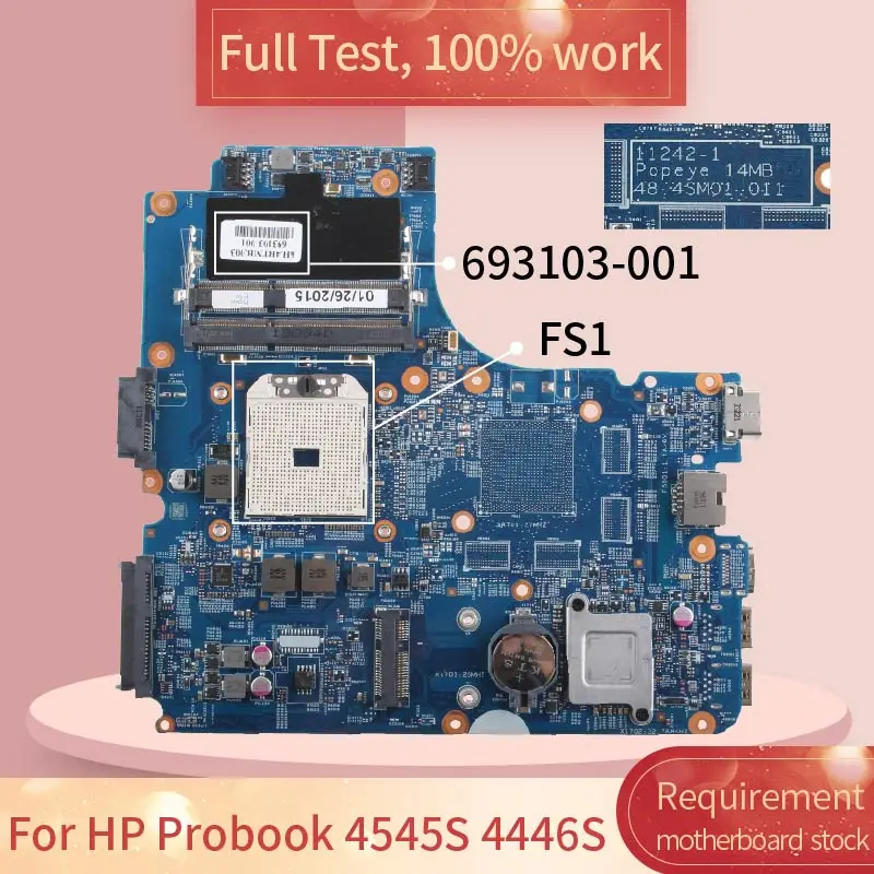 For HP Probook 4545S 4446S 4445S 11242-1 683600-001 693103-001 DDR3 Notebook motherboard Mainboard full test 100% work