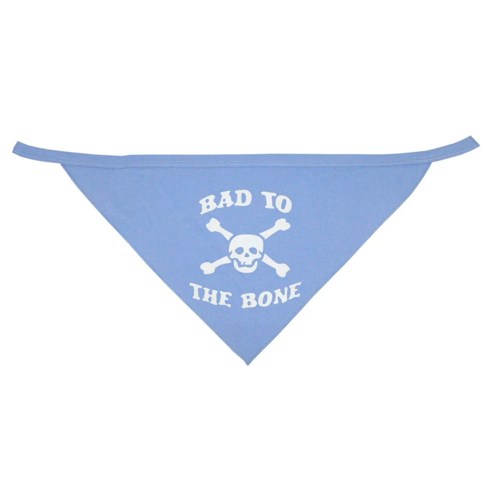 BAD TO THE BONE Skull รูปแบบคอปรับสุนัขผ้าพันคอผ้าพันคอสัตว์เลี้ยงน่ารัก Neckerchief สำหรับสุนัข Puppy Dog Cat สัตว์เลี้ยง Bibs