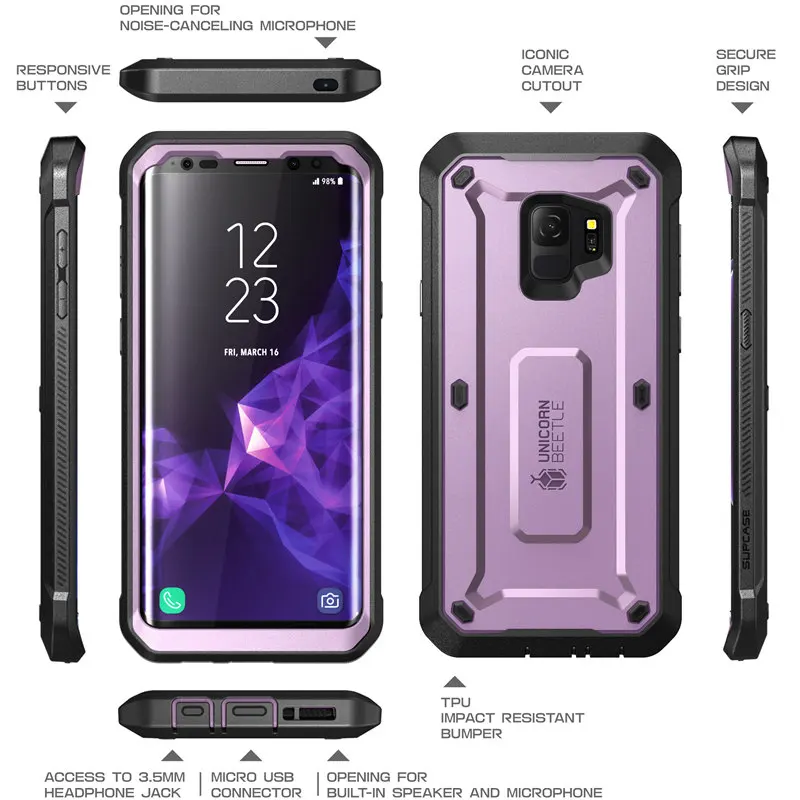 SUPCASE For Samsung S9 Case UB Pro Full-Body Rugged Holster Cover with Built-in Screen Protector Case For Samsung Galaxy S9