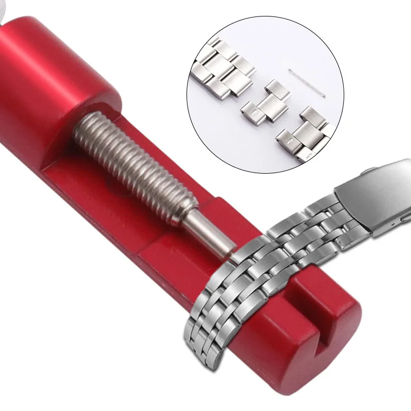 Draagbare Horloge Band Strap Link Pin Remover Repair Tool Kit Horloge Link Removal Met 3 Pins Vervanging Metalen Band Verstelbare