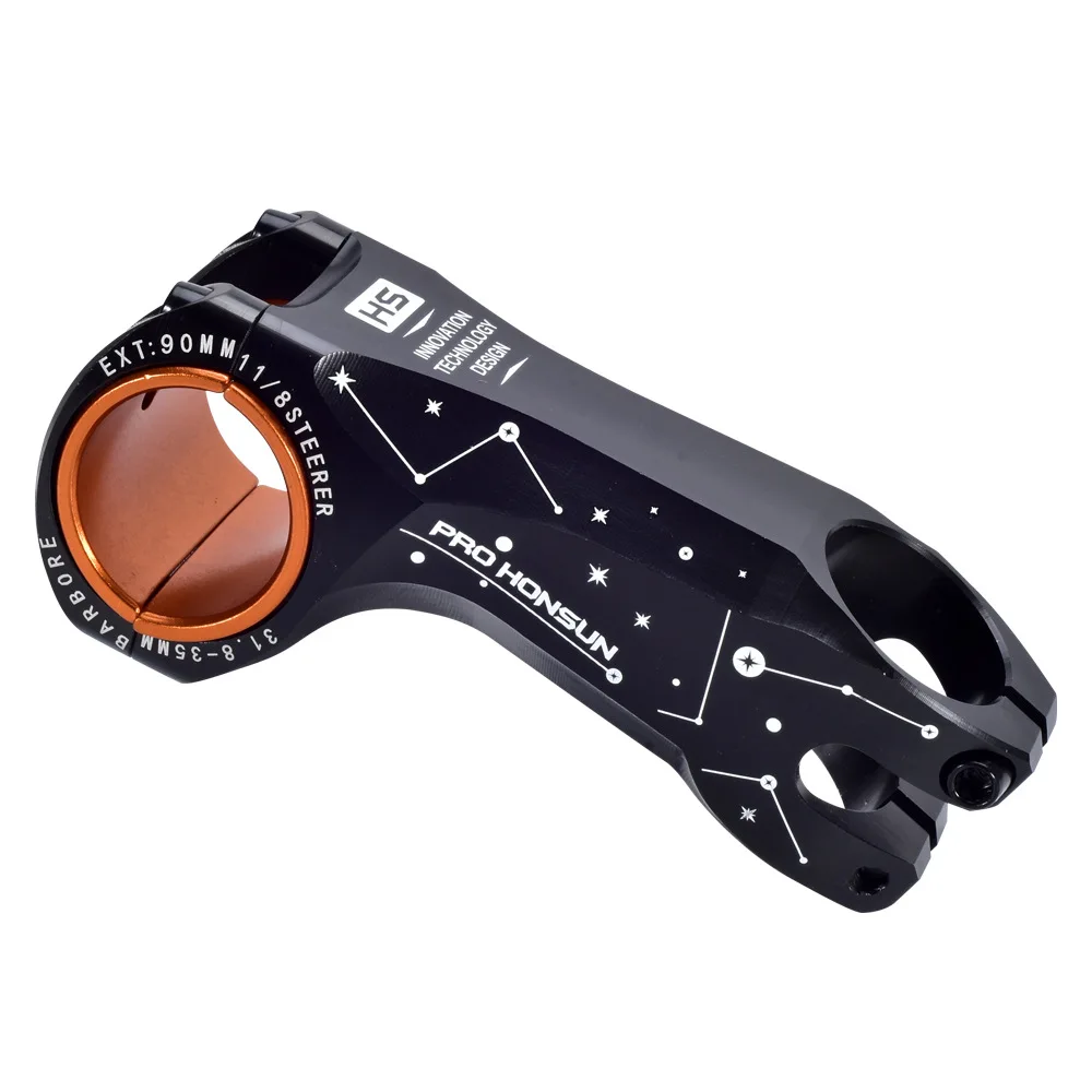 MTB Road Bicycle Colorful Stem Moutain Bike Stem -17 degree 90mm XC Bicycle Handlebar 31.8/35mm Rainbow Bike Stem Bicycle Parts