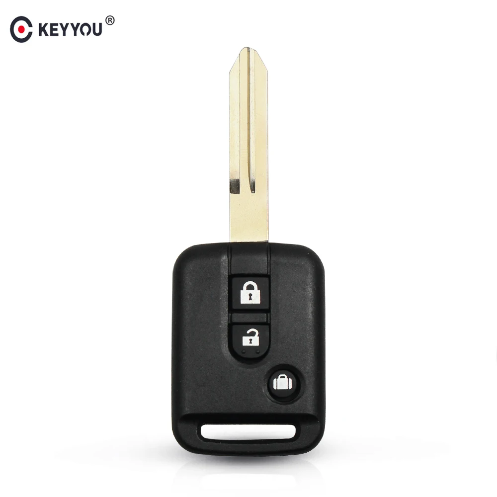 KEYYOU Replacement Car Remote Key Shell For Nissan Micra 350Z Pathfinder X-trail Navara 3 Button Auto Uncut Key Case Fob Cover