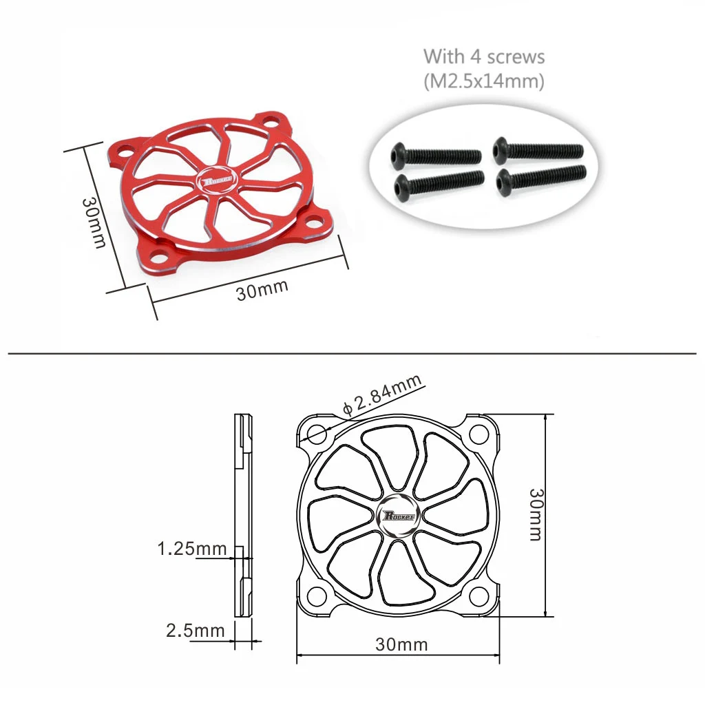 Rocket-Rc RC ESC Koelventilator Beschermhoes Guard 30mm 40mm Metalen Koelventilator Cover Koolstofvezel Afdekplaat met Schroeven Onderdelen
