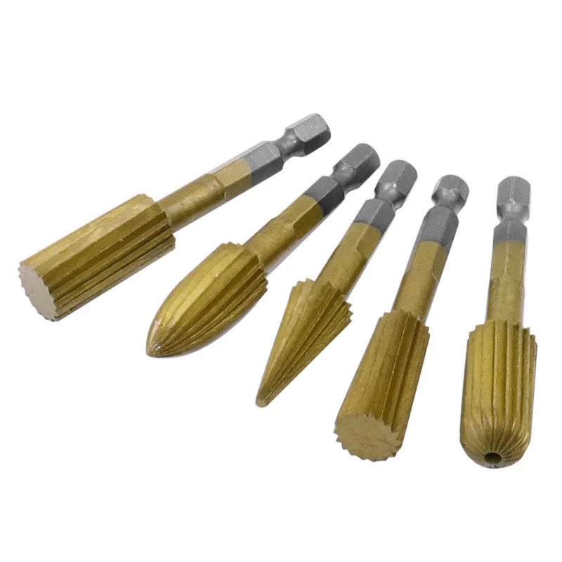 木工用回転ヘッド,5個,六角形,高速度鋼,6.3mm