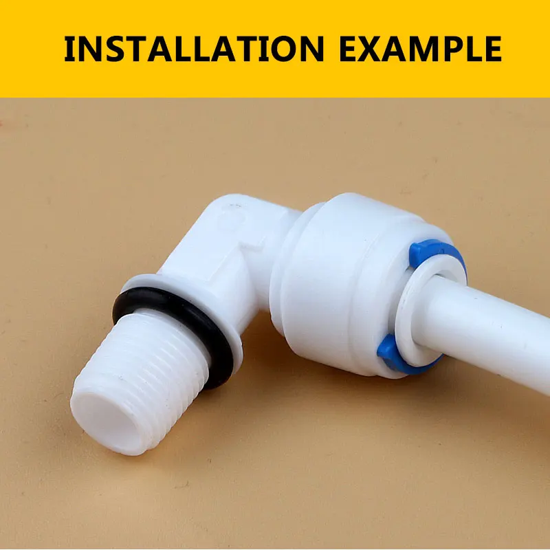 1/8" External Thread to 1/4" Tube Pipe With Sealing Ring Elbow Diameter 10MM Quick Connect Filter Water Reverse Osmosis System