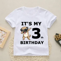 Baby Happy Birthday Number 1-10 Letter Print T Shirt Girls Boys Dogs Funny T-shirt Clothes Summer Cute Short Sleeve,YKP021