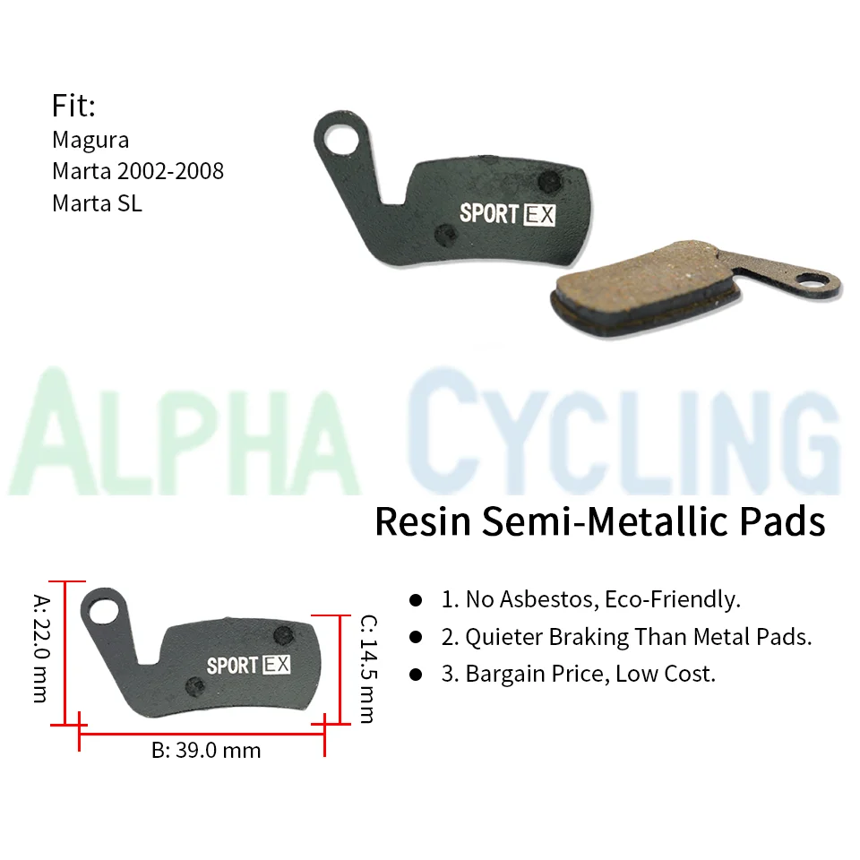 4 Pairs, Fahrrad Disc Bremsbeläge Für Magura Marta & Marta SL Sattel, Sport EX Klasse, Harz – Detail 1