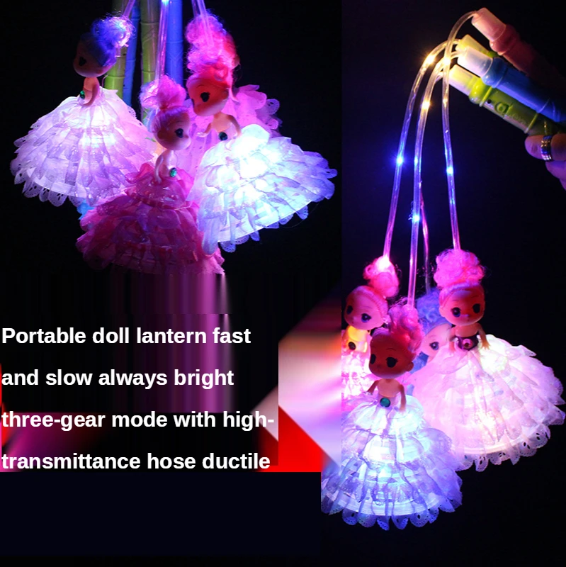 Cartoon Princess Portable Lantern Luminous Doll Night Light Portable Children's Gift Girl Bedroom Decoration Kindergarten Toy