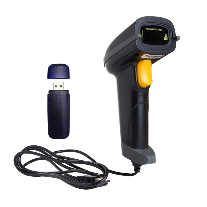 Wireless Barcode Scanner Transmission Distance USB Cordless 1D Laser Automatic Barcode Reader Handhold Bar Code Scanner with US