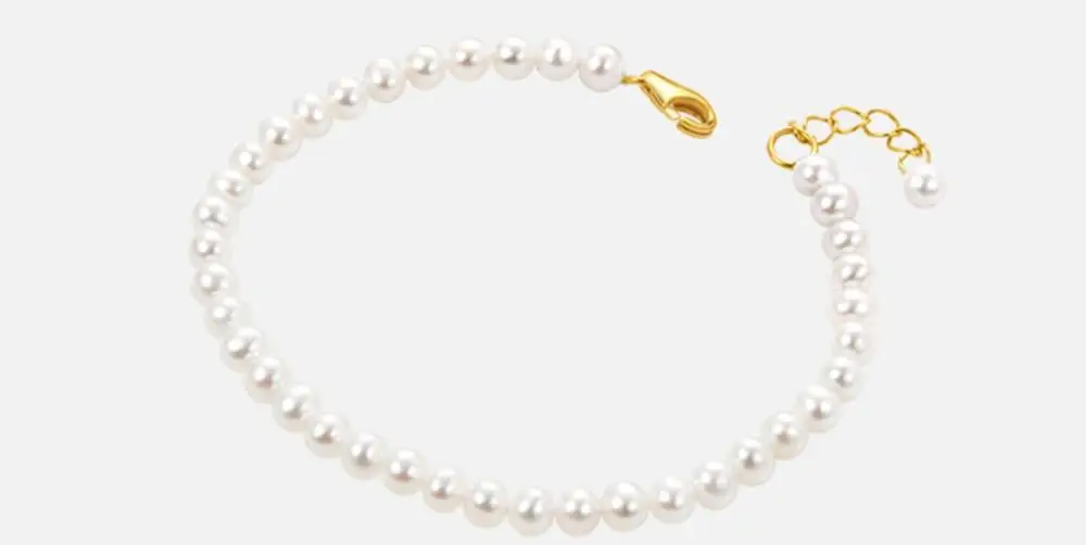 Real pearl 4-5mm white pearl necklace gold clasp extend chain natural Freshwater PEARL Women Jewelry 14'' 17'' 35cm 43cm