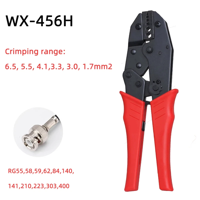 Coaxial cable crimping tool RG58 RG59 RG62 crimping plier with wx-332 coaxial cable stripper