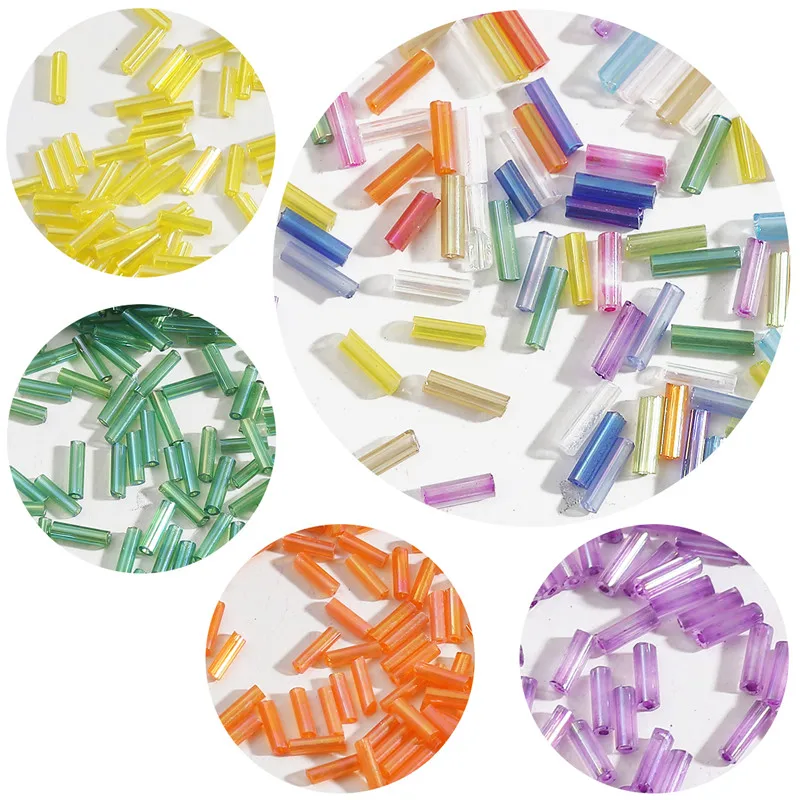 2x7mm 300pcs/lot Austria Rice Shaped Crystal Beads Tube Glass Seed Beads Loose Spacer Beads For Jewelry Making DIY Accessories