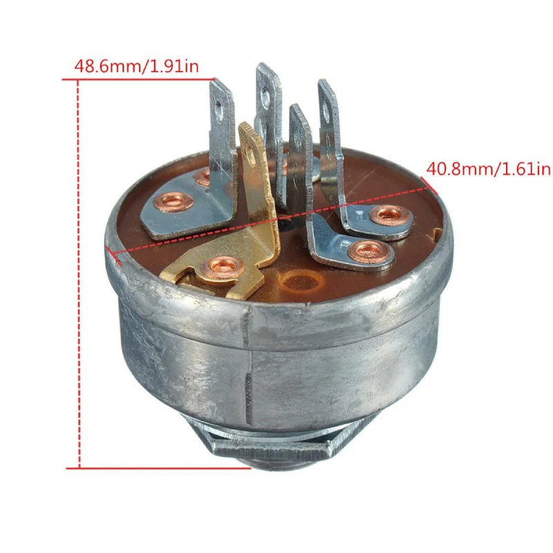 Lawn Mower Ignition Starter 5 Spade Terminal Engine Starter Switch with Key for Husqvarna 725-0267 725-0267A 925-0267 925-0267A