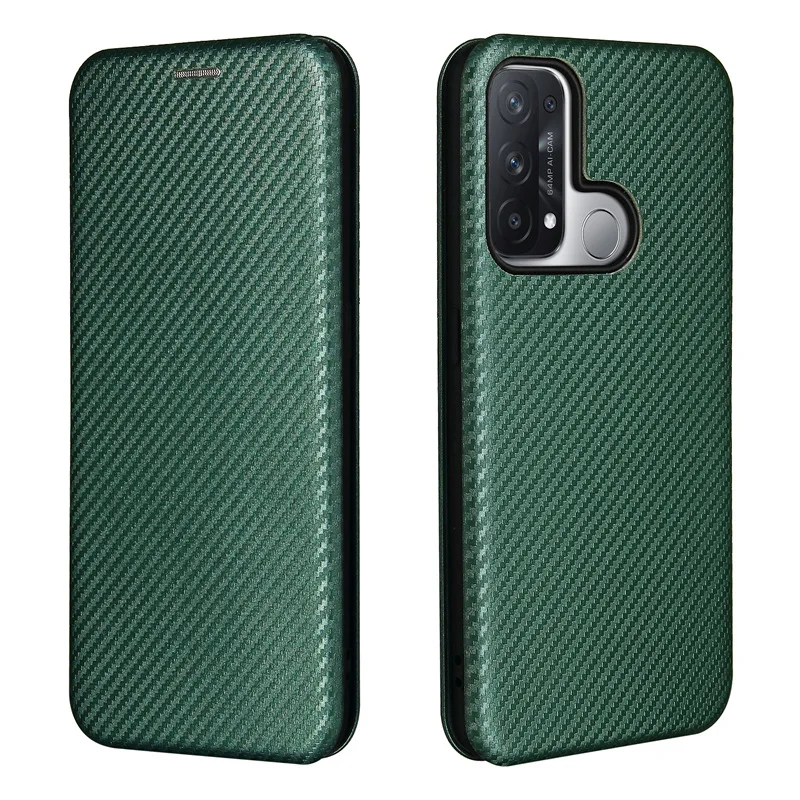 for OPPO Reno 5A 3A 3 A 3 5G Japan Version Case Carbon Fiber Flip Magnet Holder Phone Cover Card Slot for Reno5A Reno3A Funda