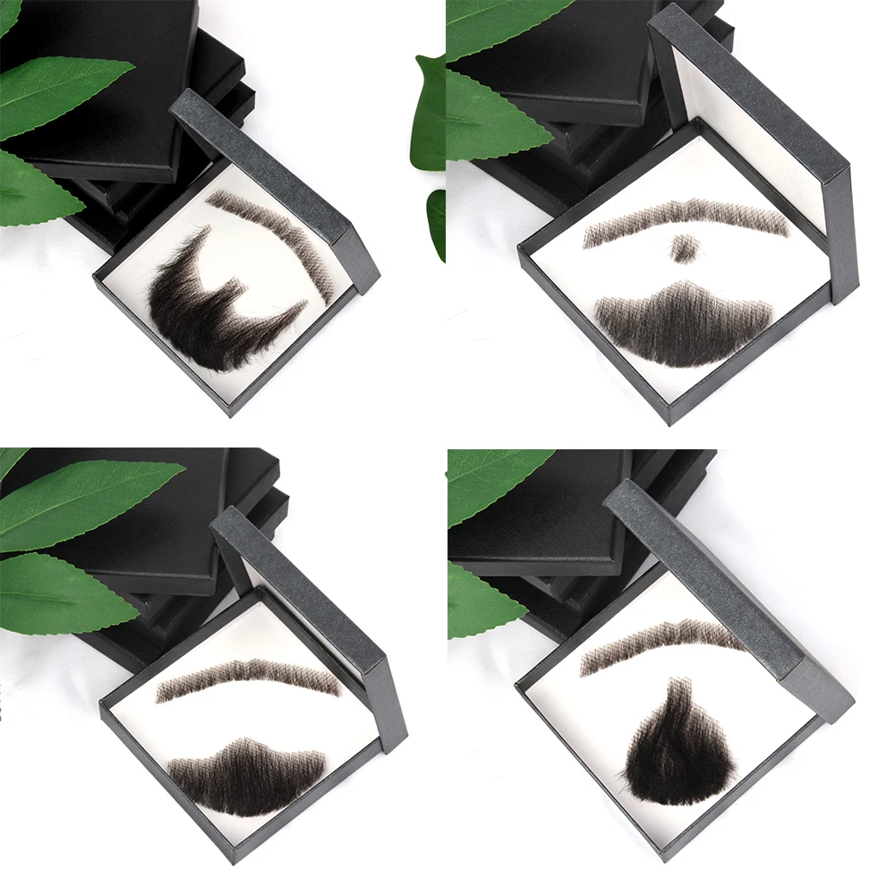 LiangMo Lace Beard For Men Cosplay Lace Invisible Fake Beards Hair Hand Made Mustache Hair Lifelike