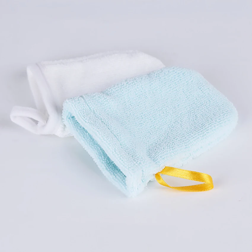 1pc luvas removedor de maquiagem de microfibra macio viagem luvas de limpeza facial toalha, banho de chuveiro luva de limpeza limpador de cuidados com a pele ferramenta