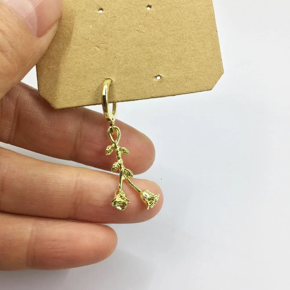 Eruifa 20pcs 12*24mm Pretty Rose Flower Charms Wholesales necklace,earring bracelet jewelry DIY handmade 2 colors