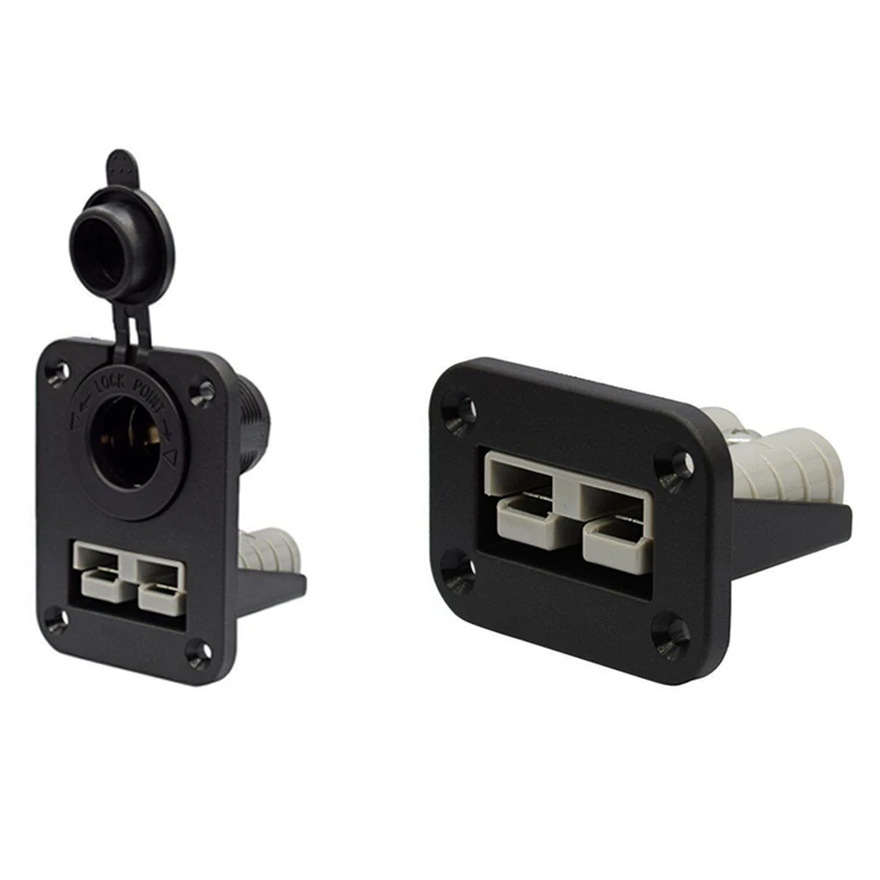 Adaptador de tomada para acendedor, 2 peças, plugue c-igarette, placa embutida para trailer caminhonete