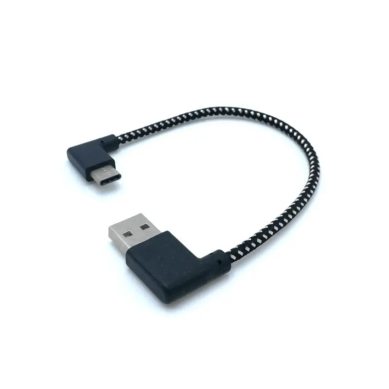 Type-c męski 90 stopni lewy kątowy do USB męski lewy kątowy krótki kabel 3A synchronizacja danych opłata za Oneplus 3 Letv Xiaomi 4c Huawei P9