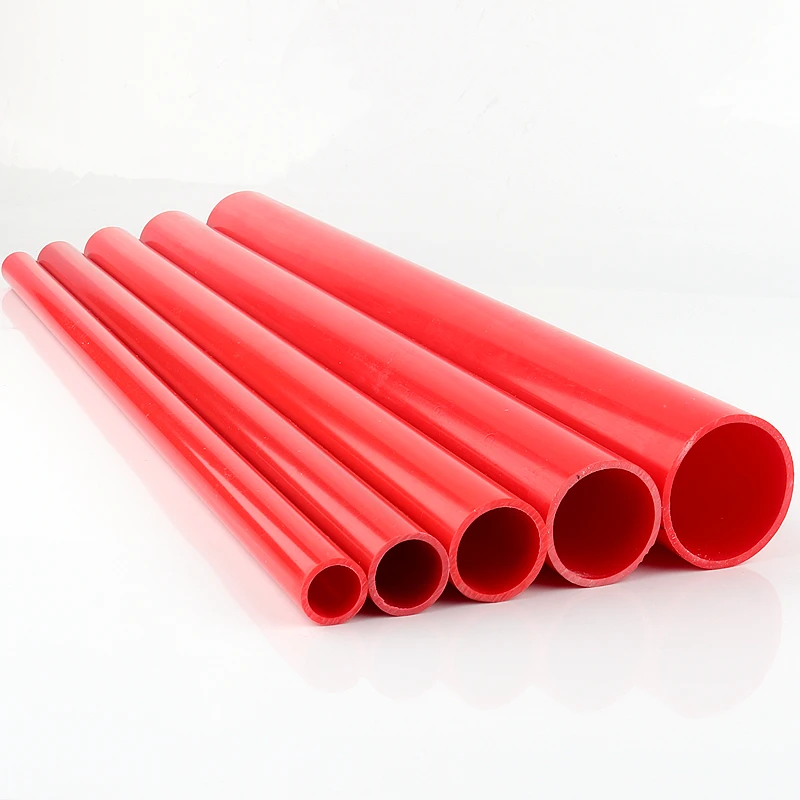 2pcs OD 20~63mm Red PVC Pipe Aquarium Fish Tank Fittings Home Garden Irrigation System UPVC Tube Water Supply Pipe 49-50cm Long