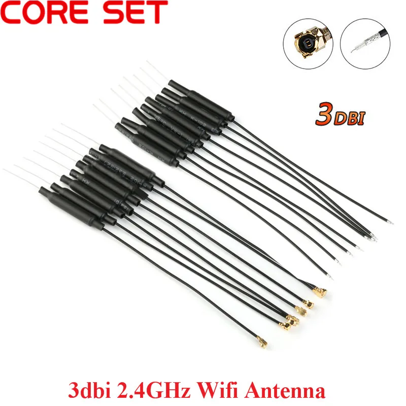 10Pcs/lot 2.4GHz WIFI Antenna 3dbi Ufl IPX Connector Brass Inner Aerial 15cm Length 1.13 Cable HLK-RM04 ESP-07