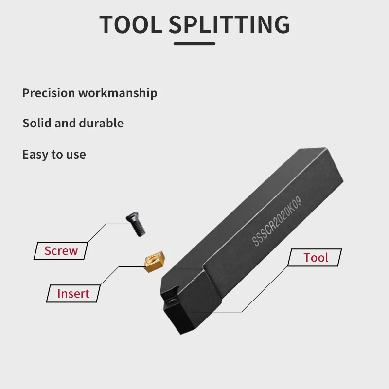 1pc SSSCR1616H09 SSSCR2020K09 SSSCL2525M09 External Turning Tool Holder SCMT Carbide Inserts Lathe CNC Cutting Tools Set