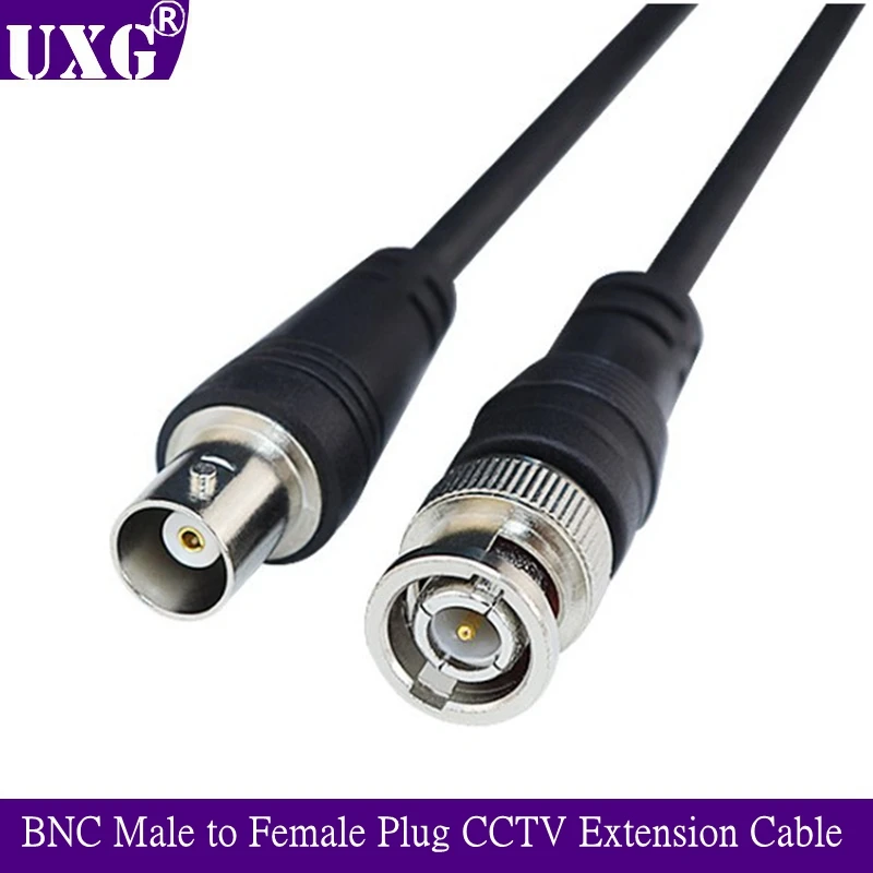 1PCS BNC Male to Female Plug CCTV Extension Coaxial Line Cord Cable Male to Male Security Monitoring 0.5m 2m 3M 3.3ft Long Black