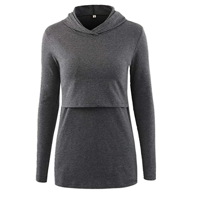 Women's Maternity Clothes Pullover Tops Nursing Sweatshirt Breastfeeding Hoodie Long Sleeve Layered Nurs Pregnant Clothes