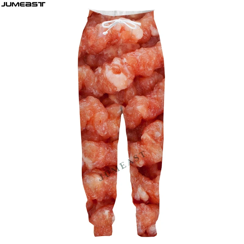 Jumeast Men Women Boy Girl Children 3D Food Meat Spring Autumn Funny Kids Long Pants Sport Pullover Length Sweatpants Trousers