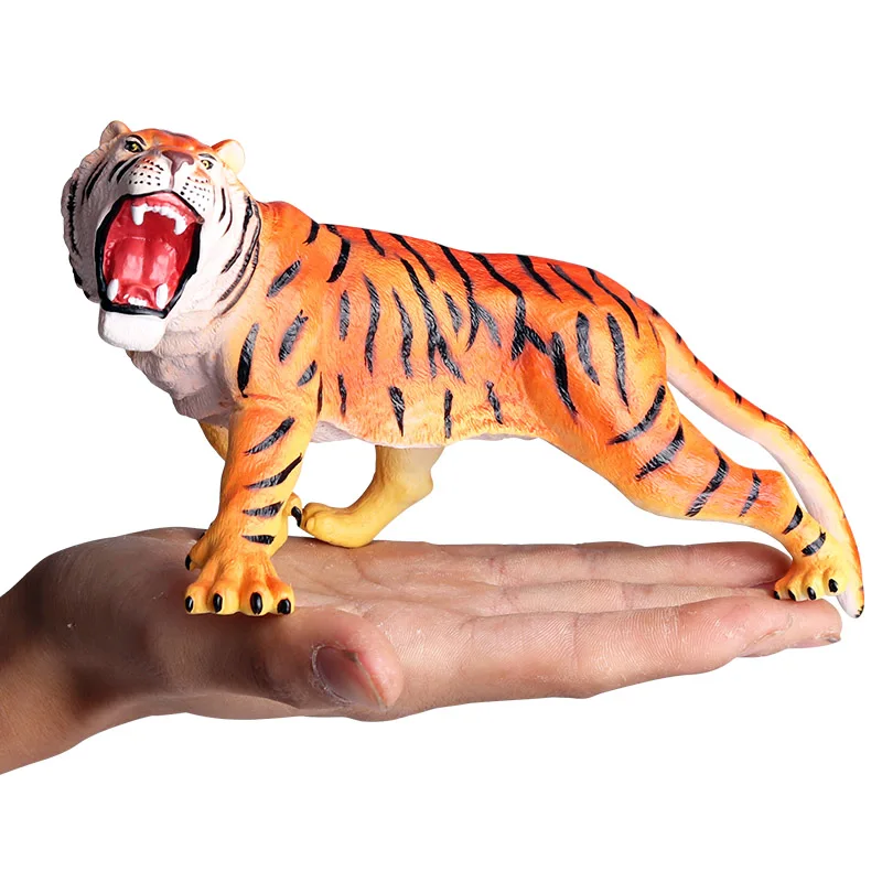 Oenux Simulation Zoo Wildlife Animals Soft PVC Lion Tiger Horse Bear Elephant Model Action Figure Educational Toy For Kids Gift