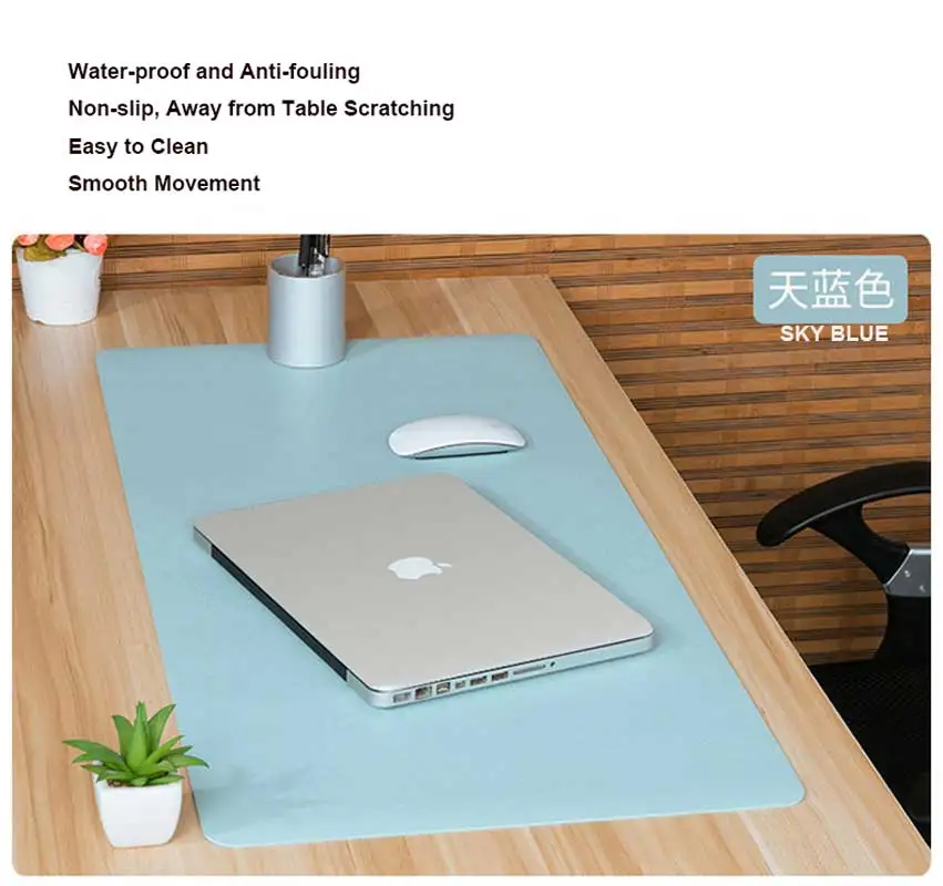 100mm×50mm Double-Sided Leather Mouse Pad Portable Desktop Mat Water-Proof Non-Slip Desk Set Office Decoration Customizable Size