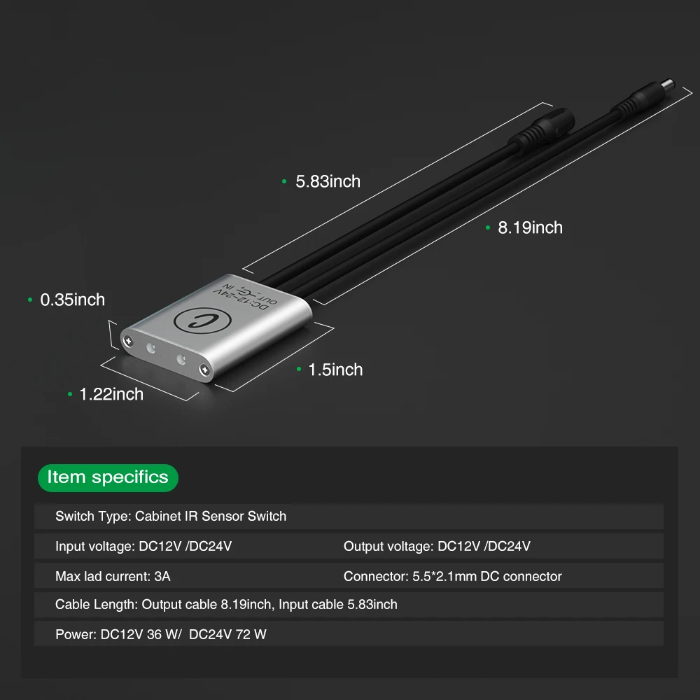 Sensky IR sensore di movimento interruttore ondeggiante sensore armadio armadio DC12 ~ 24V 2 versioni scegli per LED Light / Strip Bar casa fai da te
