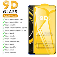 9D Full Protective Glass For Xiaomi Redmi Note 12 13 Pro 5G Note 10 9 8 7 Pro 12S 10s 11s Redmi 12 4G 5G Screen Protector Glass