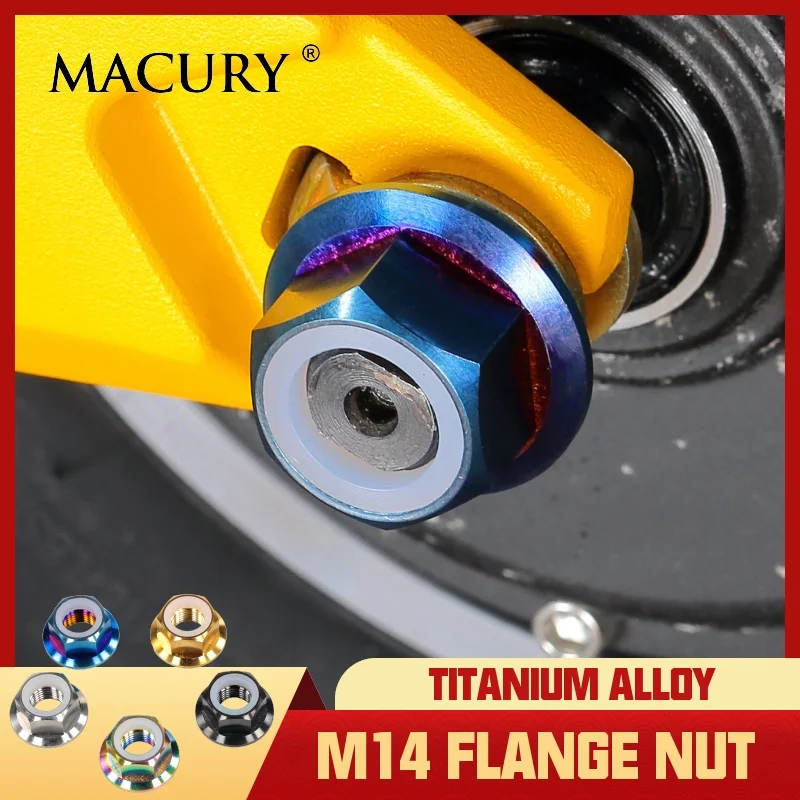 High-End M14 Titanium Alloy Flange Nut for ZERO 10X 11X VSETT 10+ 11+ Kaabo Wolf Warrior King Electric Scooter To Fix Motor Axle