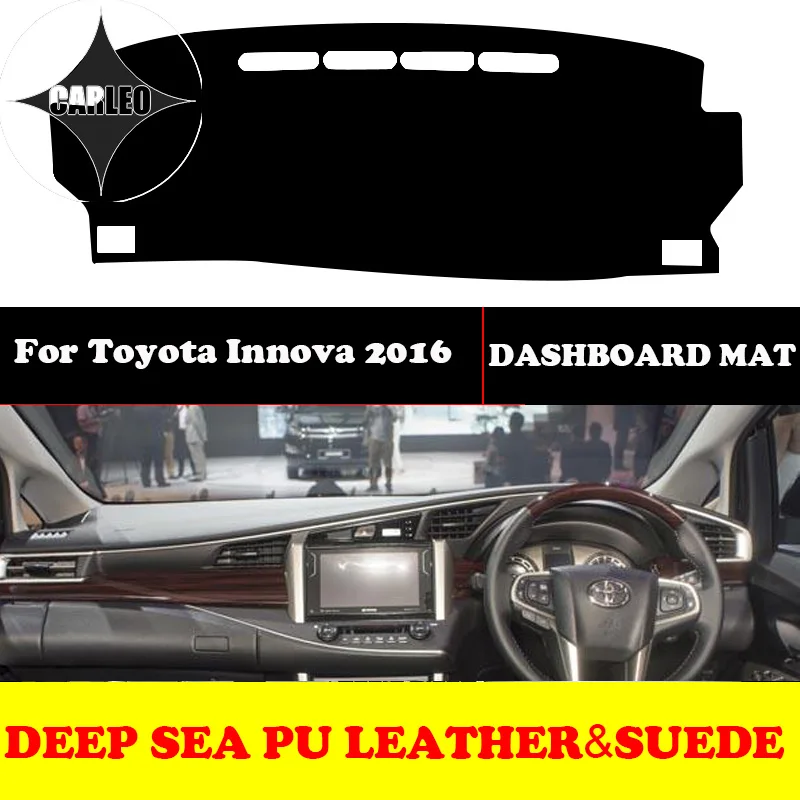 Custom for Toyota Innova 2007-2015 2016 Dashboard Avoid Light Pad Instrument Platform PU Leather Suede Insulation Mat