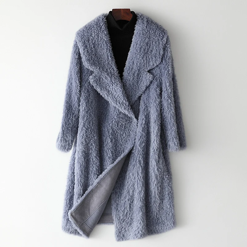 

Real Shearling Sheep Fur Coat Winter Jacket Women Clothes 2020 Real Wool Coat Female Korean Long Jacket Manteau Femme My