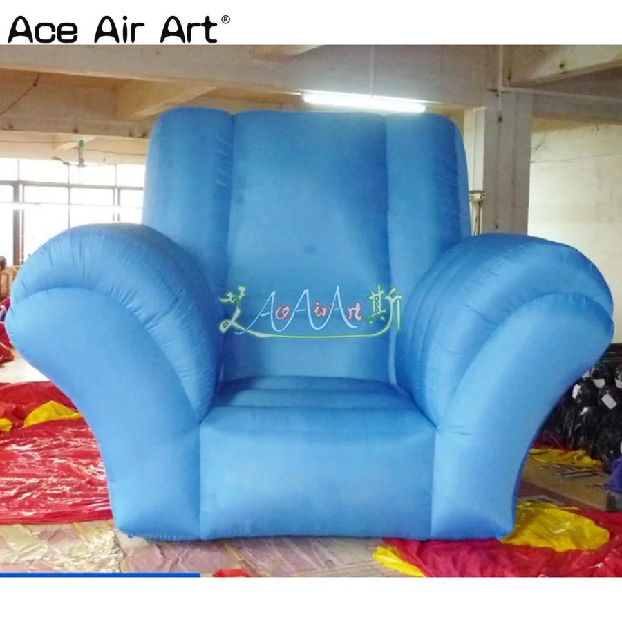 Hot Selling Blue Inflatable Single Sofa Chair Model With Air Blower For Trade Show/Exhibition/Advertising  Made By Ace Air Art