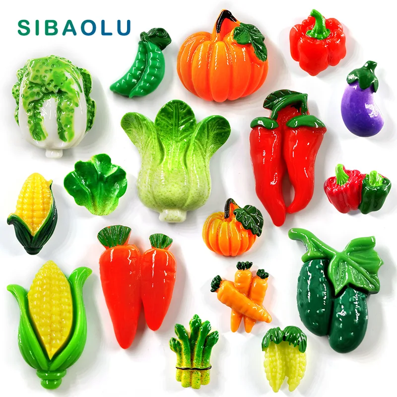 

10pcs Vegetable Sunflower Fruits Sushi Animal Resin Refrigerator Fridge Magnet Whiteboard Sticker Decoration Kitchen Accessories